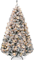 Best Choice Products 12ft Pre-Lit Artificial Christmas Tree Twinkling LEDs, Snow Flocked Design Pine Tree, Full Appearance Lighted Snowy w/Easy Assembly, 1,700 Lights, 3,989 Tips Metal Stand
