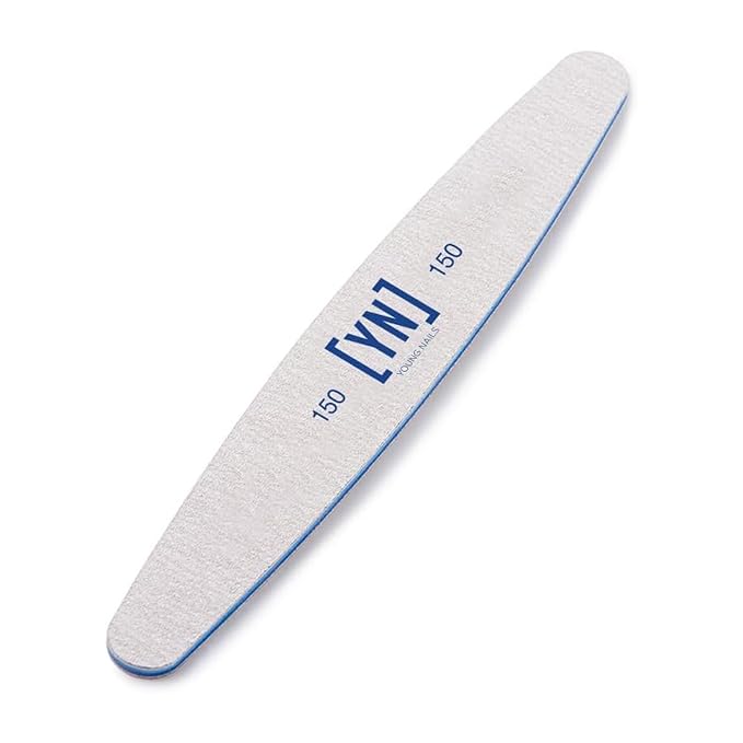 Young Nails Professional Nail File - 150/150 Grit Zebra Files, 50 Pack - Double Sided Ergonomic Emery Boards for Natural Acrylic Gel Nails, Perfect for Nail Techs or DIY Nails At Home