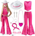Cowgirl Costume Girls Kids Disco Western Rodeo Dress Up Outfits for Halloween Birthday Cosplay Party