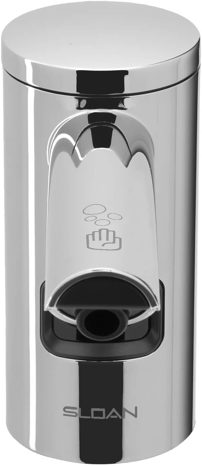 Sloan ESD-2000 Deck-Mounted Foam Soap Dispenser - Infrared Sensor Activated, Polished Chrome Finish, Battery Powered, Modular One-Piece Construction, 3346089