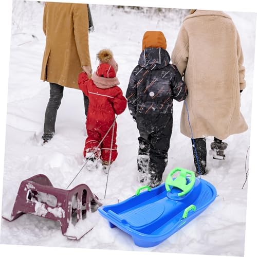Thickened Snow Sled with Brakes Steering Wheel Winter Season