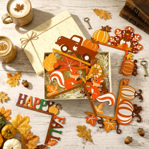 Qunclay 6 Pcs Fall Door Corner Decorations Fall Door Topper