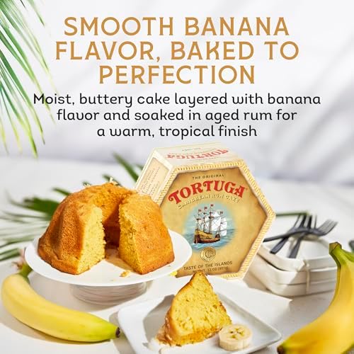 TORTUGA Caribbean Banana Rum Cake - 32 oz Rum Cake - The Perfect Premium Gourmet Gift for Stocking Stuffers, Gift Baskets, and Christmas Gifts - Great Cakes for Delivery