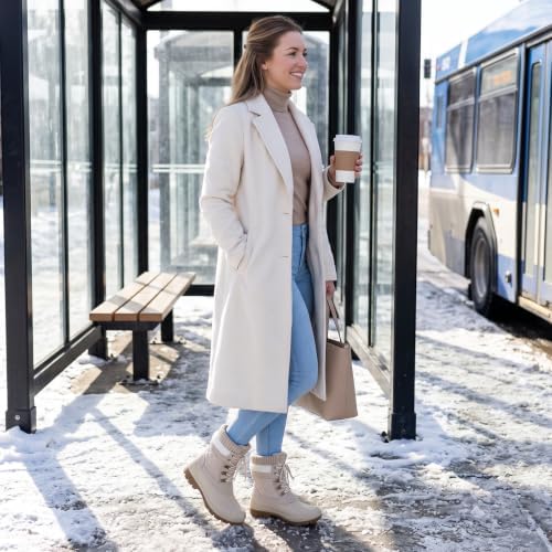 Womens Duck Boots Waterproof Winter Snow Mid-Calf Booties for Cold Weather