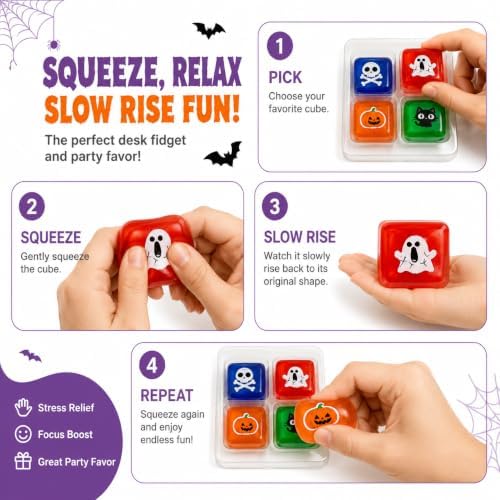 Halloween Squishy Cubes Set，8Strips/2Box
