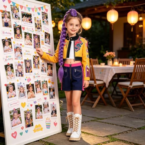 Kids Pop Star Costume Girls Halloween Costumes Outfit with Accessories Set