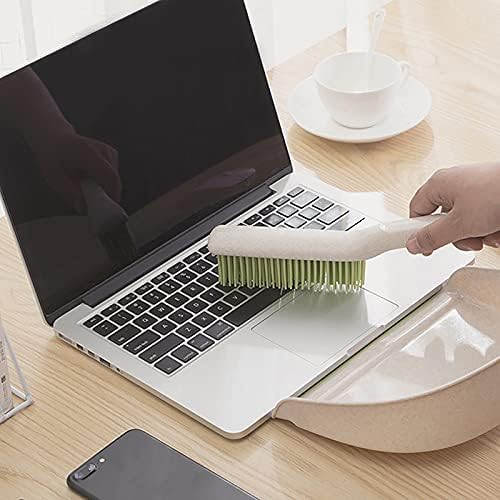Brush and Dustpan Set, Small Portable Rubber Hand Broom with Mini Dustpan for Desk Cleaning