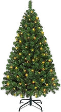 Yaheetech 4.5ft Pre-lit Christmas Tree with 150 Warm White Lights, Green