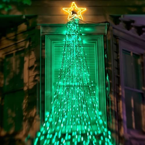 KAQ 2pack 500LED Solar String Lights Outdoor Waterproof Green