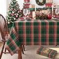 6ft Christmas Tablecloth Rectangular, Tartan Plaid, 2-Pack