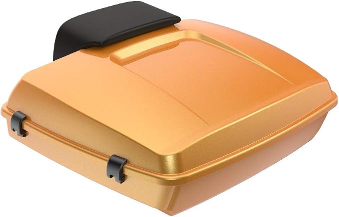 Advanblack Road Glide Tour Trunk Pack Hard Candy Gold Flake Razor Tour Trunk Pack Backrest Pad for '97-'25 Harley Touring Road King Street Glide Electra Glide CVO models