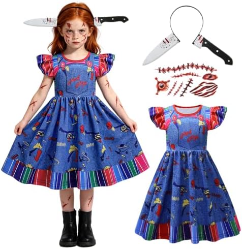 Kids Killer Doll Costume Halloween Killer Horror Doll Outfits Classic Movie Cosplay