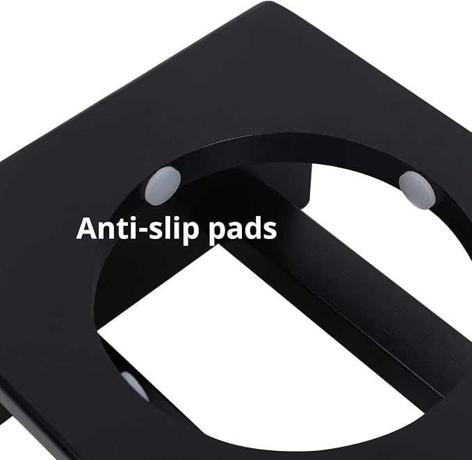 HTB Elevated Dog Bowl Stand with 2 Stainless Steel Bowls-4" H Small Black | Raised Dog Bowl Stand, 4"tall, 21 Oz Bowls, for Small Sized Dogs, Pet-safe, Solid Bamboo