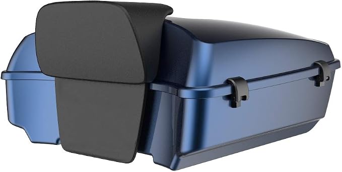 Advanblack Road Glide Tour Trunk Pack Big Blue Pearl Chopped Tour Trunk Pack Backrest Pad for '97-'25 Harley Touring Road King Street Glide Electra Glide CVO models