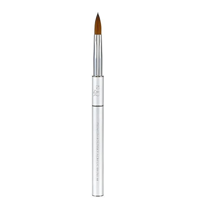 Tones Kolinsky Acrylic Nail Brush - 100% Kolinsky Sable Hair Brush for Acrylic Nails - Ultra Precise Nail Sculpting and 3D Nail Art Brush (#8)
