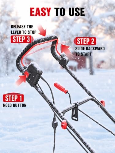 EWORK 20" Corded Snow Blower, 15 Amp Electric Snow Blower w/Dual LED Lights