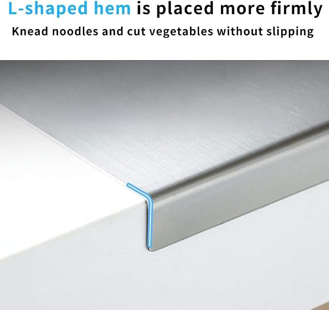 304 Stainless Steel Extra Large Cutting Board for Kitchen, 31.5 x 19.7 in | Chopping Boards, Metal Baking Noodle Pastry Kneading Dough Board with Lip for Meat, Vegetables, Bread, Fruits