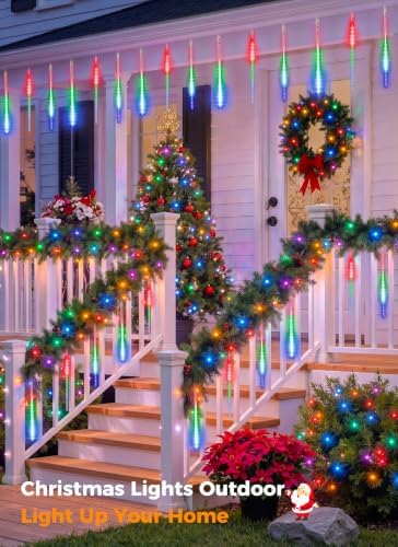 Meteor Shower Lights Outdoor, 16Inch 20 Tube 720 LED Icicle Christmas Light