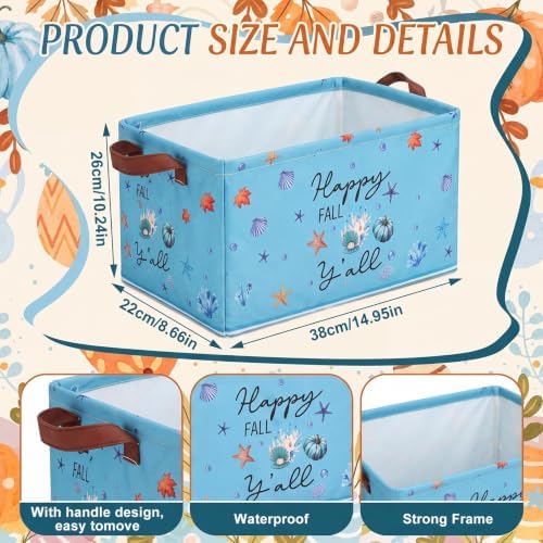 CHENGU 6 Pack Fall Storage Bins Collapsible Coastal Autumn Pumpkin Baskets