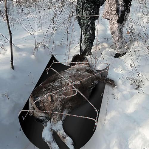Deer Drag Sled, Multi Purpose Utility Sled with 2 Ropes for Hauling Ice Fishing Supplies, Fire Wood, Fishing Gear and Accessories