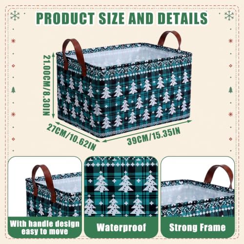 CHENGU 6 Pack Christmas Basket Collapsible Retro Christmas Storage Bin