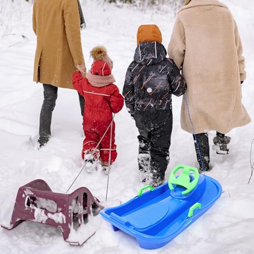 Winter Season Ski Sled with Steering Wheel and Brakes for Boy Girl
