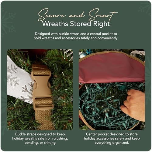 Covermates Standard Wreath Storage Bag with Pouch, 30" Diameter, Red