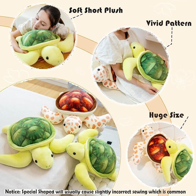 ELAINREN Giant Sea Turtle Stuffed Ocean Theme Pillow/19.6''