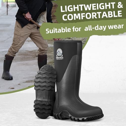 Men's Waterproof Rubber Mud Boots, 6mm Neoprene