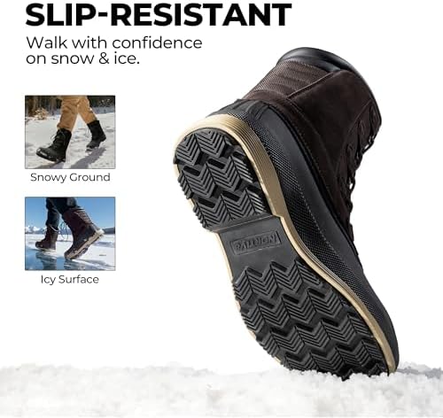 NORTIV 8 Men's Waterproof Winter Snow Boots