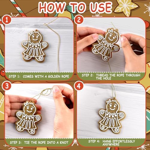 Christmas Gingerbread Man Ornaments for Xmas Tree Decorations