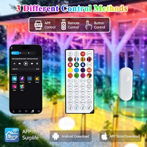 JMEXSUSS RGB Curtain Lights, 300 LED 9.8×9.8FT Color Changing String Lights