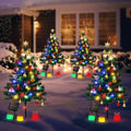 Christmas Tree Solar Lights, Outdoor Decorations, 4 Pack