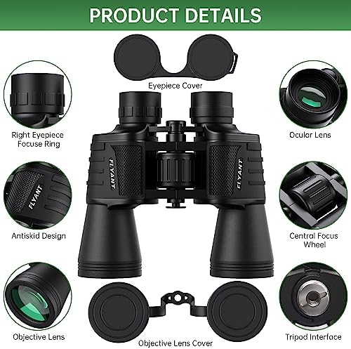 20x50 High Powered Binoculars for Adults, Waterproof Compact Binoculars with Low Light Vision for Bird Watching Hunting Camping Travel Cruise Hiking Sports Stargazing, Christmas Birthday Gifts for Men