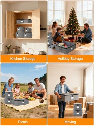punemi China Storage Containers, 6-Piece Hard Shell Set for Moving Boxes