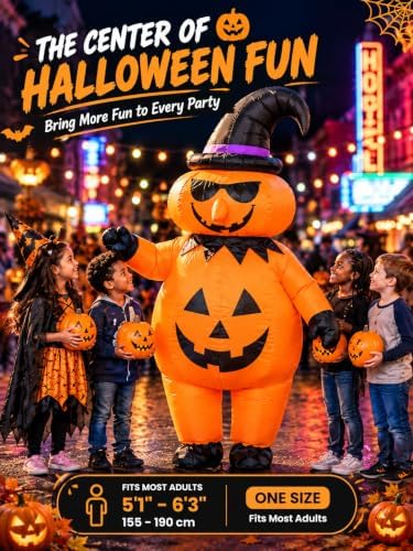 Pumpkin Witch Inflatable Costume Adult Halloween Blow Up Suit