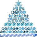 Sratte 94 Pcs Christmas Tree Ornaments Decoration Set,Blue