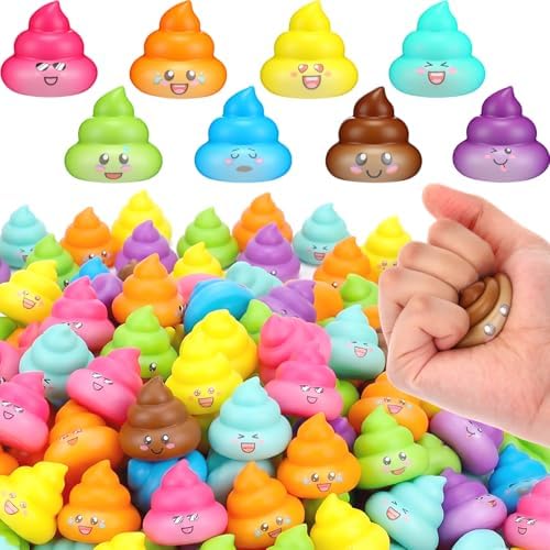 Leyndo 150 Pcs Mini Fake Poop Toys Halloween Party Favors, Bright Color