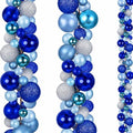 2 Pcs 6 ft Christmas Ball Ornament Garland, Blue,Silver
