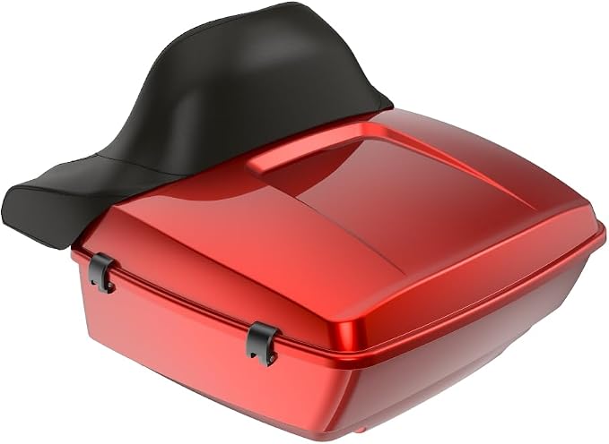 Advanblack Road Glide Tour Trunk Pack Whiskey Fire King Tour Trunk Pack Luggage +Wrap-Around Backrest Pad for '97-'25 Harley Touring Road King Street Glide Electra Glide CVO models