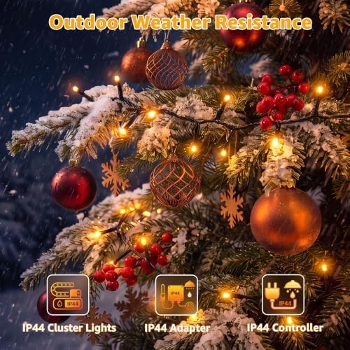 Ollny 500 LED Smart Christmas Cluster Lights, 16.4FT App & Remote Control