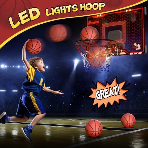 HopeRock Indoor Basketball Hoop for Kids, Mini Hoop Over the Door