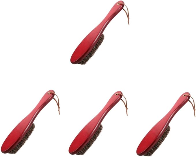 NOLITOY 4pcs Handle Horsehair Shoe Cleaning Brush for Versatile Scrub Brush for Shoes Clothing and Laundry and Easy to Use Cleaning Tool