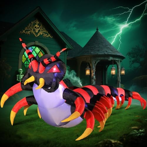 DomKom Halloween Inflatable Decorations, 8FT Centipede Outdoor Holiday Decor Blow Up Halloween Yard Decor, LED Lights Inflatables Outdoor Garden Lawn Halloween Decor