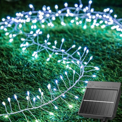 2 Pack 240 LED 20FT Total 40FT 480LED Solar Fairy Lights Outdoor Waterproof