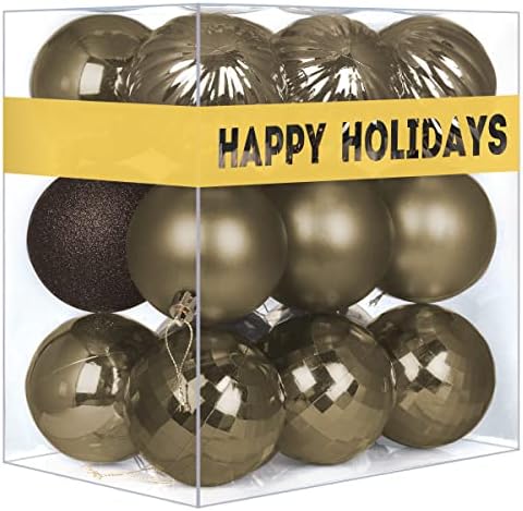 GameXcel 24Pcs Christmas Balls Ornaments for Xmas Tree - Shatterproof Christmas Tree Decorations Medium Size Hanging Ball Vintage Cooper 2.5 inch x 24 Pack
