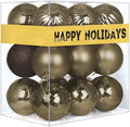GameXcel 24Pcs Christmas Balls Ornaments for Xmas Tree - Shatterproof Christmas Tree Decorations Medium Size Hanging Ball Vintage Cooper 2.5 inch x 24 Pack