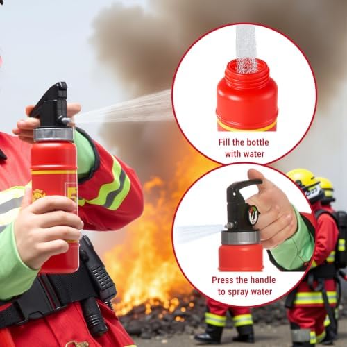 Spooktacular Creations Halloween 14PCS Firefighter Costume for Kids, Boys Fireman Costume with Toys Set for Toddler RolePlay