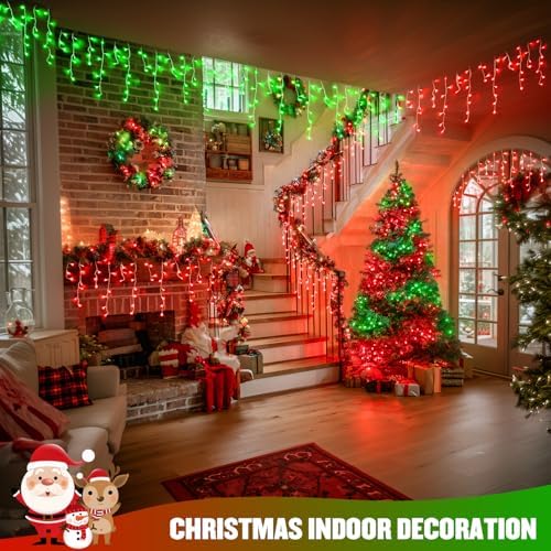 JMEXSUSS Color Changing Icicle Lights for Outside, 11 Modes 400 LED