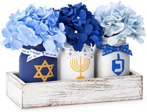 Hanukkah Decorations for Home, Chanukah Table Decor Indoor/Outdoor